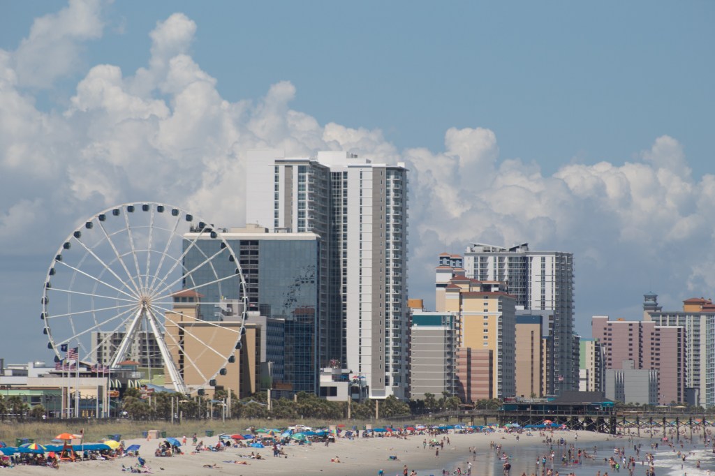 SkyWheel and beachfront hotels in Myrtle Beach